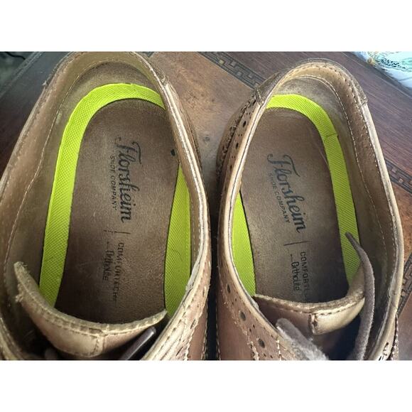 Florsheim Men's 30856 Brown Leather Wingtip Oxford Dress SHoes Size 9.5 - Picture 7 of 10